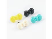 4 Pcs Assorted Color Bowknot Accent 3.5mm Earphone Cap Plug for Cell Phone