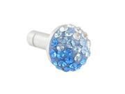 Unique Bargains Blue Crystal 3.5mm Anti Dust Ear Cap Plug Dock Stopper