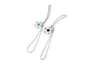 Couples Two Tone Football Pendant Mobile Cell Phone Strap