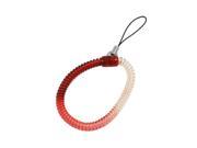 Plastic Spiral Coiled Lanyard Hand Strap Red Clear for MP4 MP3 Phone