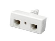 UK Telephone BT Plug to Dual RJ11 Socket Adapter Convertor White