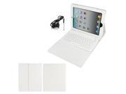Unique Bargains White PU Leather bluetooth Wireless Keyboard Stand Case Cover for iPad 2 3 4