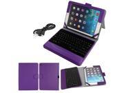 Wireless bluetooth Keyboard Foldable PU Leather Stand Case Purple for iPad 2 3 4
