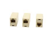 3 Pcs RJ11 Female to Female 4P4C Modular Inline Ethernet Coupler