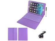 Purple PU Leather bluetooth Wireless Keyboard Stand Case Cover for iPad 5 Air
