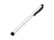 Black Plastic Clip Silver Tone Stylus Pen for Apple iPhone iPad