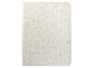 Off White Flowers Faux Leather Folio Stand Case Cover Guard for iPad 2 3