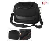 Black Two Way Zipped Bag w Shoulder Belt for 13 Laptop