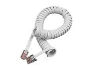 White RJ11 Telephone Phone Modem Extension Coil Cable