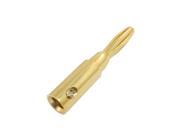 Audio Speaker Cable Connector Gold Tone Metal Cover Banana Plug