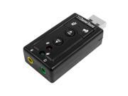 Desktop USB 2.0 Virtual 7.1 Channel Audio Sound Card Adapter 3D Converter Black