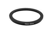 Step Down 72mm to 62mm Lens Filter Adapter Ring Black