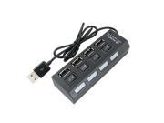 Laptop Computer High Speed 4 Ports Hub Blk w USB Cable