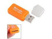 USB 2.0 Plug Micro SD T Flash Memory Card Reader Orange