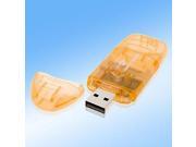 Transparent Orange USB SD MMC RS MMC Card Reader Writer