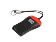 T Flash M2 Memory Card Reader Black Red w String Strap