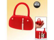 Stylish Red Rubber Hand Bag Shaped 4GB USB Memory Stick