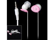 3.5mm In ear White Pink Flower Shape Earphone for Mp3