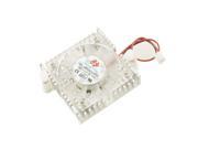 DC 12V 2 Pins CPU Cooling Fan Silver Tone Clear Square Cooler