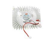 Silver Tone Clear 2 Pins Plug CPU Cooler Cooling Fan for Computer
