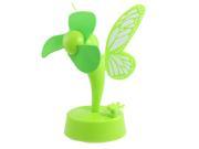 Dragonfly Button Butterfly Wing Decor Green Foam Blade USB Fan