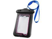Mobile Phone Black Fuchsia Water Resistant Bag Holder w Strap