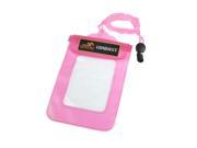 Adjustable Neck Strap Pink Clear Plastic Water Resistant Self Seal Bag