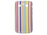 Multicolor Vertical Striped Plastic Back Cover for Blackberry 9700