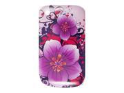IMD Purple Flower Print Hard Plastic Back Case for Blackberry 8520