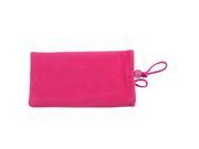 Unique Bargains New Shocking Pink Plush Top Entry Pouch Bag for Cellphone