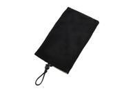 5.3 x 3.3 Beige Lining Black Flannel Bag Pouch for Nokia 7610S