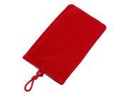 5.3 x 3.3 Beige Lining Red Flannel Pouch Protector for Phone