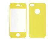 Vinyl Front Back Sticker Decal Cover Guard Yellow for iPhone 4 4G 4S 4GS