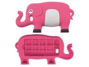 Pink White Cartoon Elephant Silicone Soft Case Cover for iPhone 4 4G