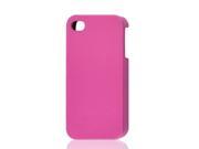 Fuchsia Faux Leather Coated Hard Back Protector Shell Case for iPhone 4 4G 4GS
