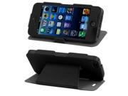 Black Faux Leather Stand Case Cover Pouch for Apple iPhone 5 5G 5th Gen