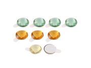 9 Pcs Round Bling Crystal Home Button Stickers Orange Green for iPhone 3 4S 5G