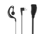 Unique Bargains Black Cable Single Side Ear Hook 2 Pin Earphone Mic for Walkie Talkie