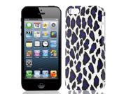 Leopard Printed Hard Plastic Back Case Cover Blue Black for Apple iPhone 5 5S