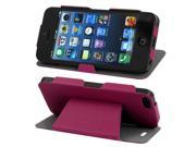 Fuchsia Faux Leather Stand Case Cover Pouch for Apple iPhone 5 5G 5th