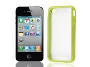 Lime Green Soft Brim Clear TPU Hard Case Cover for Apple iPhone 4 4G 4S 4GS