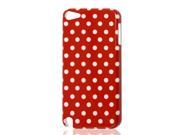 Dots Print Red Plastic IMD Case Cover for iPod Touch 5 5G 5th
