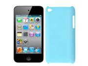 Baby Blue Rubberized Plastic Back Case Shell Cover for iPod Touch 4
