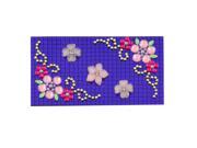 Smart Phone Gold Tone Blue Plastic Beads Flower Sticker Jewelry Seal 90mmx50mm