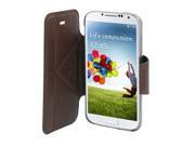 Dark Brown Faux Leather Flip Stand Case Cover for Samsung Galaxy S4 i9500