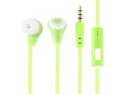 Mobile Phone Noodles Shape Green 3.5mm In ear Headphone Earphone w Microphone