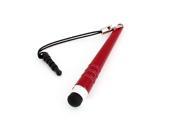 Red Alloy Mobile Phone 3.5mm Anti Dust Plug w Stylus Touch Screen Pen