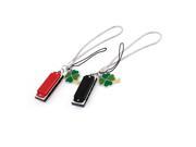 2 Pcs Black Red Harmonica Pendant Cell Phone Straps for Lovers