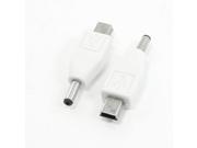 2Pcs B Type Mini USB Male to DC 3.5mm Male Charger Adapter Connector