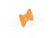 Orange Bowknot Shaped Rhinestone Decor 3.5mm Ear Cap Dust Plug for Cell Phone
